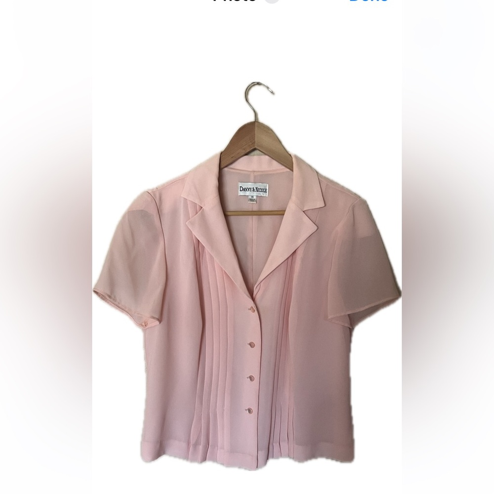 Danny & Nicole Soft Pink Women's Blouse shirt size 14